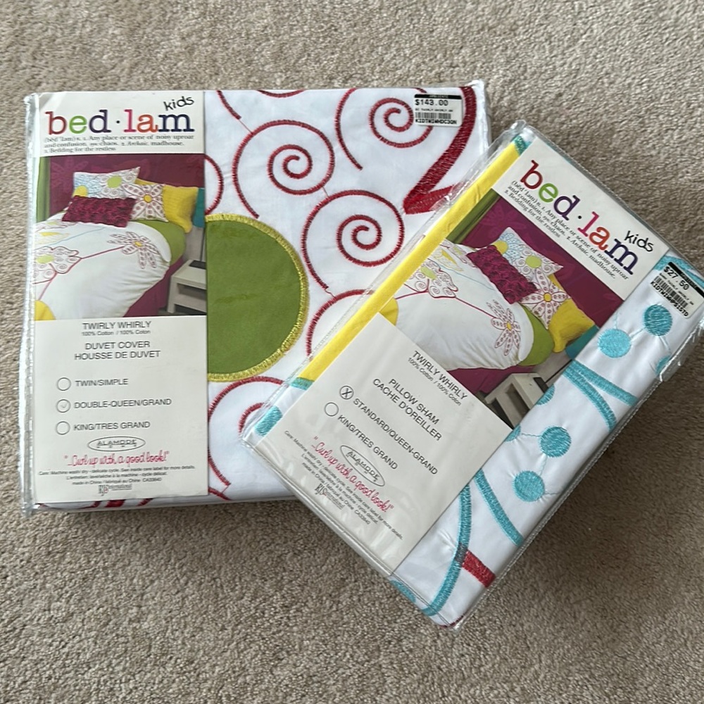 NWT Bed-lam double duvet cover and sham
